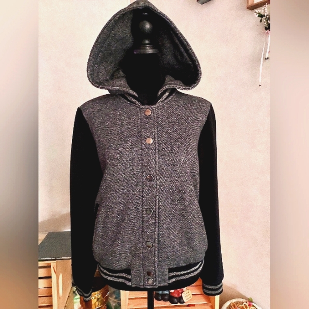 GIRLS, XL, REFLEX BLACK BASEBALL JACKET